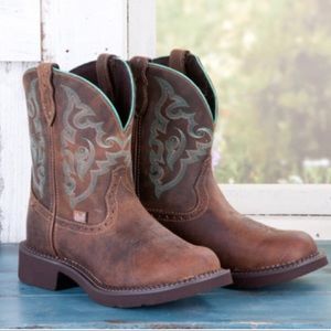 Justin Green Stitched  Boots